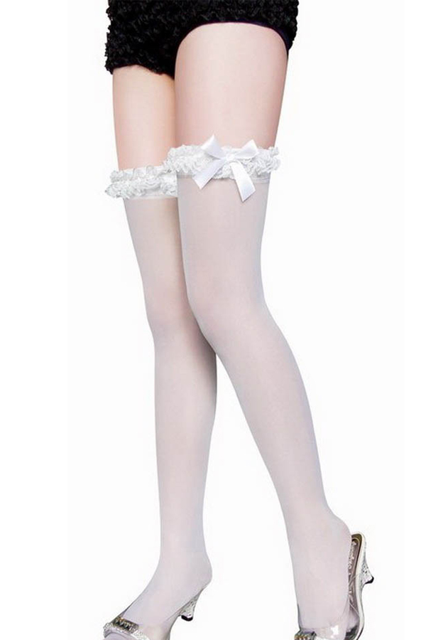 Accessory White Sheer Stockings - Click Image to Close